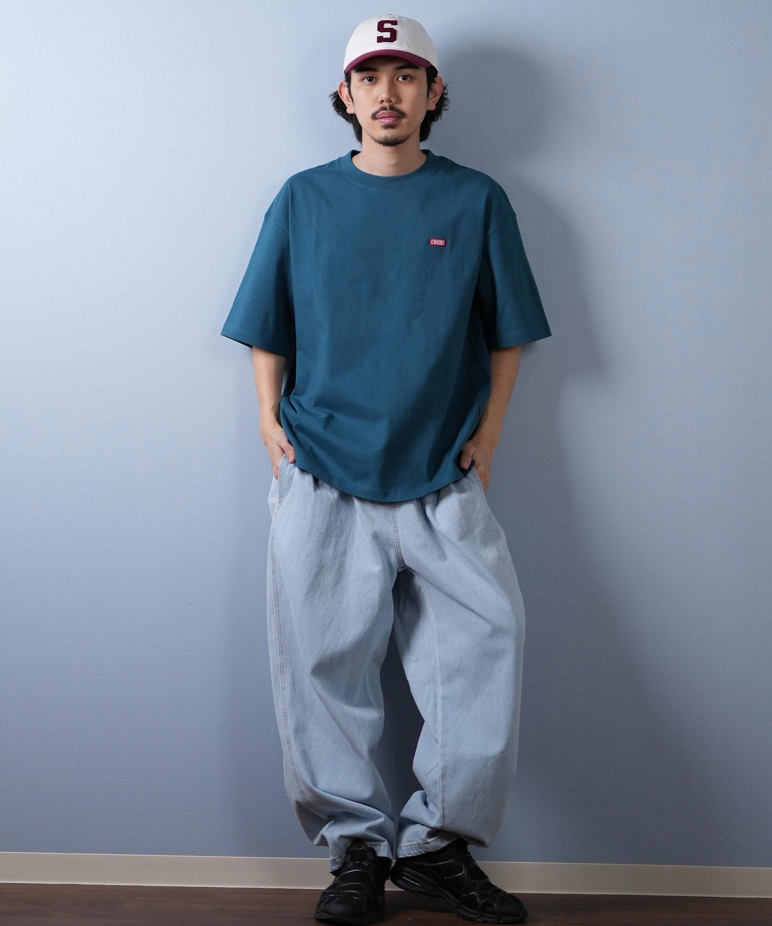 CHUMS チャムス メンズ 半袖 Tシャツ アーカイブ デザイン ヘビー コットン CH01-2413 ムラサキスポーツ限定(W001-S)