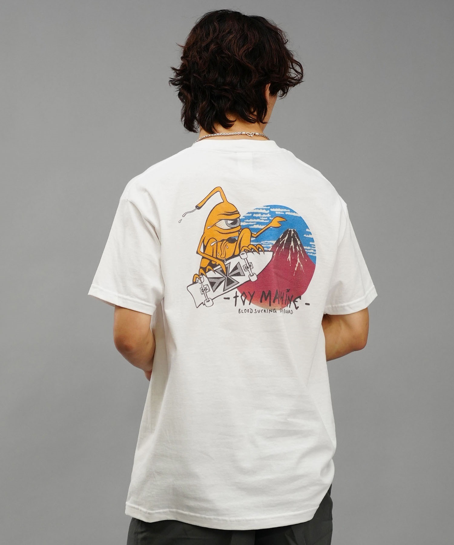 【ムラサキスポーツ限定】 TOY MACHINE トイマシーン メンズ 半袖 Tシャツ バックプリント MTMSEST21(WHITE-M)