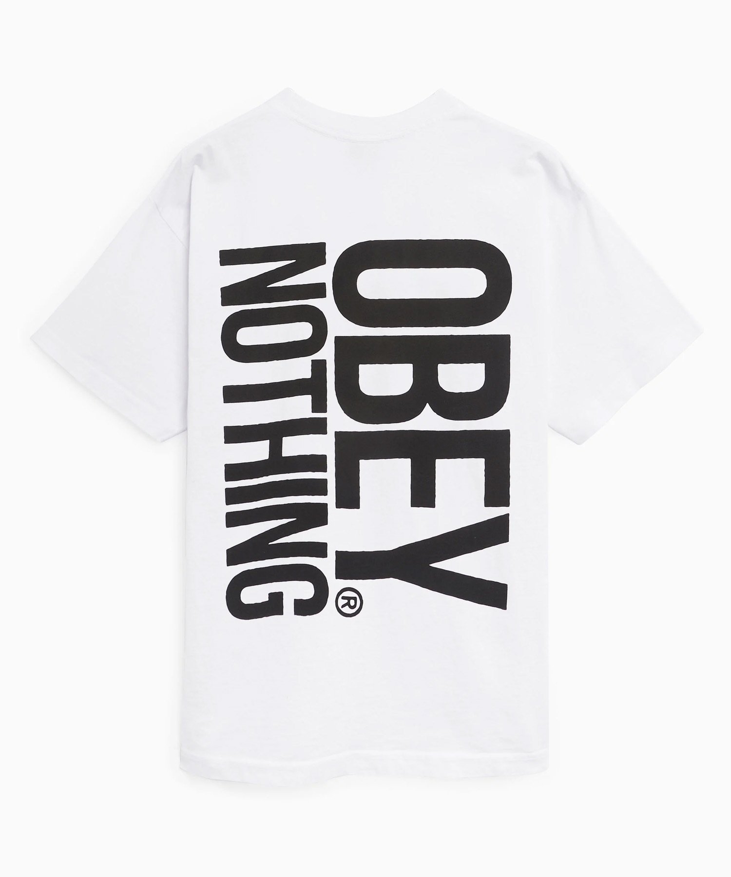 OBEY オベイ メンズ 半袖 Tシャツ バックプリント リラックスシルエット コットン OBEY NOTHING 166913719(VBLK-M)