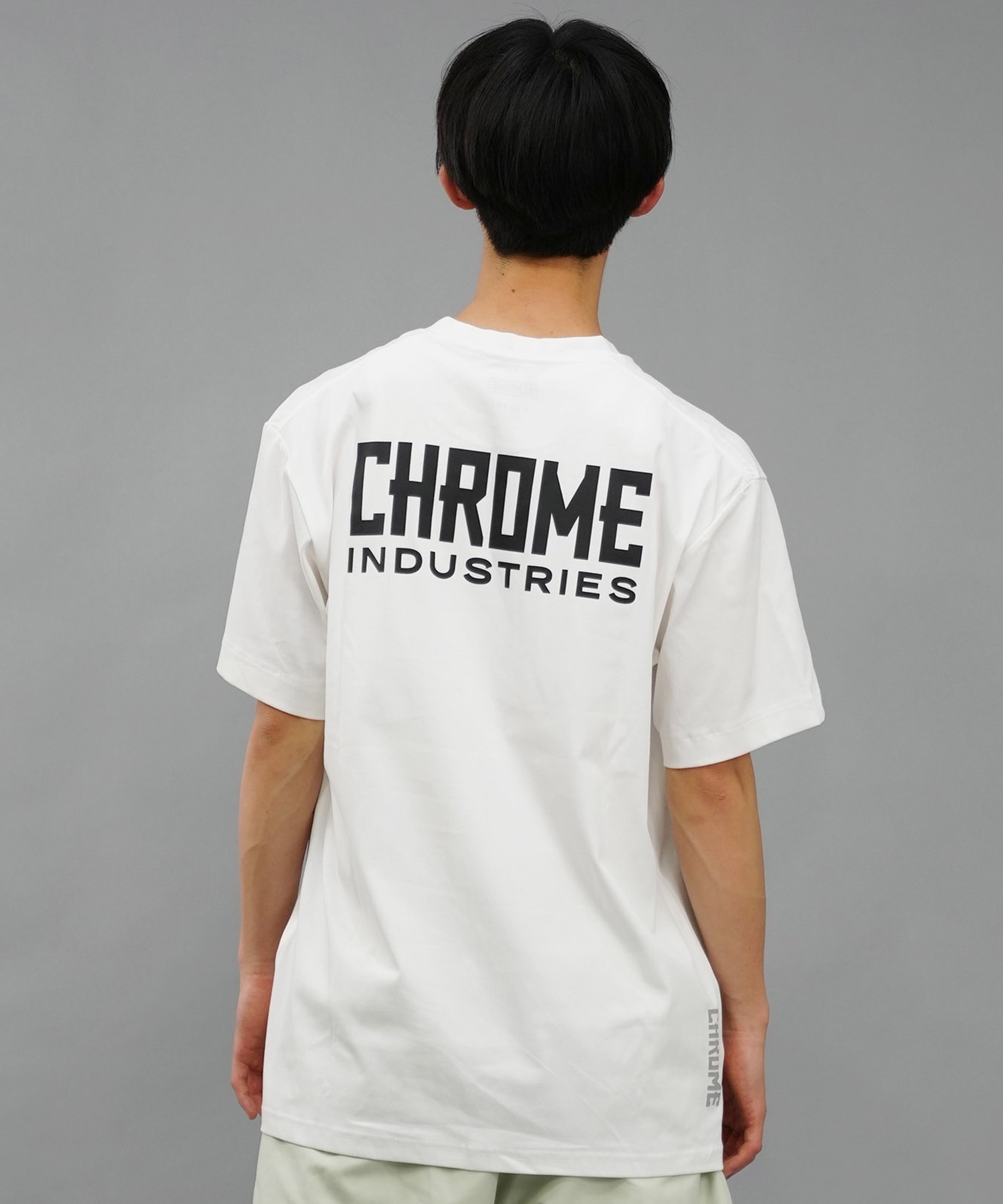 CHROME/クローム Limestone cave TEE Stacked logo ユーティリティ ルーズシルエット UVケア ビッグシルエット COVEROSS JP235(WH-M)