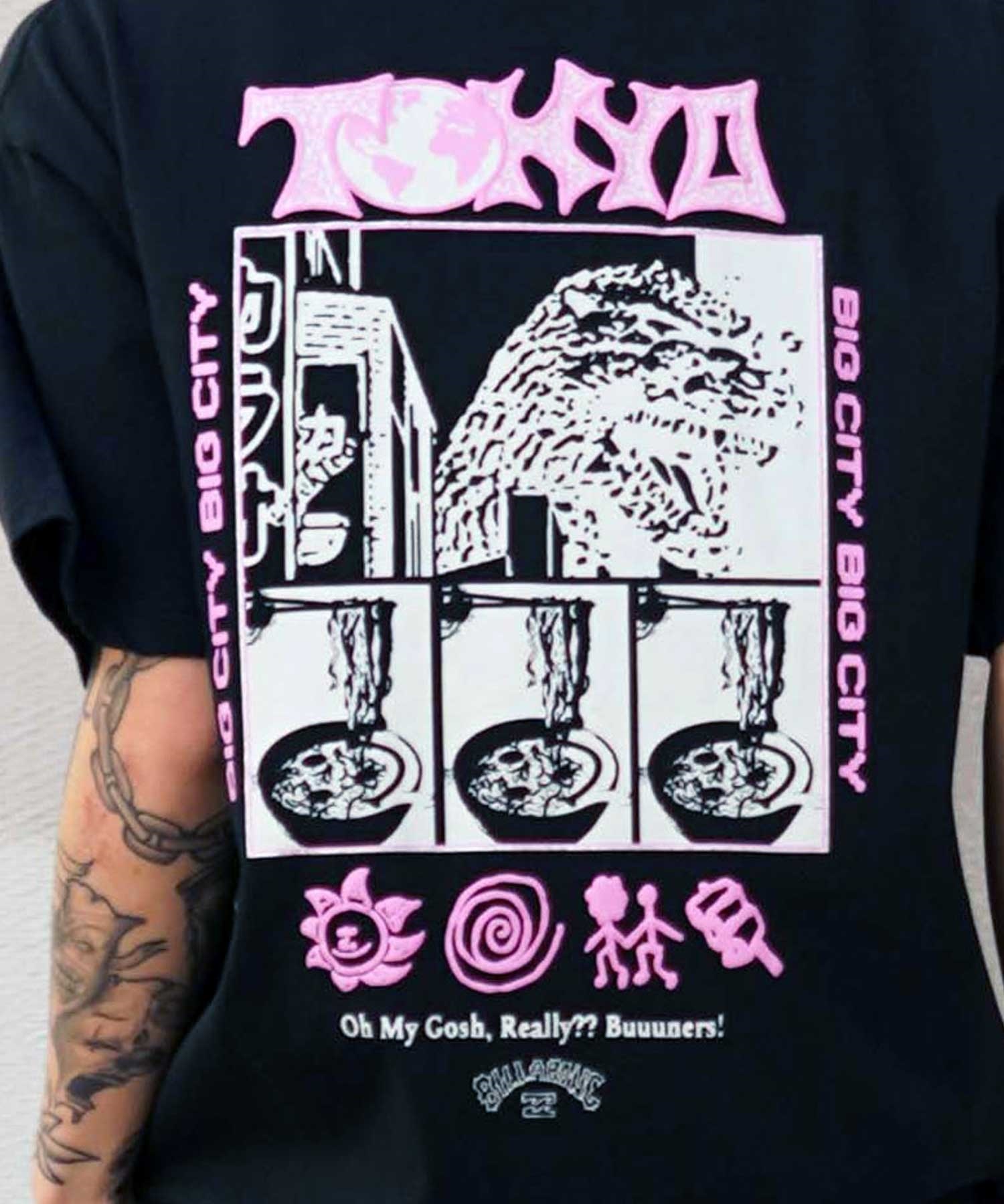 【クーポン対象】BILLABONG ビラボン メンズ 半袖 Tシャツ オーバーサイズ TOKYO BE01A-226 ムラサキスポーツ限定(WHT-M)