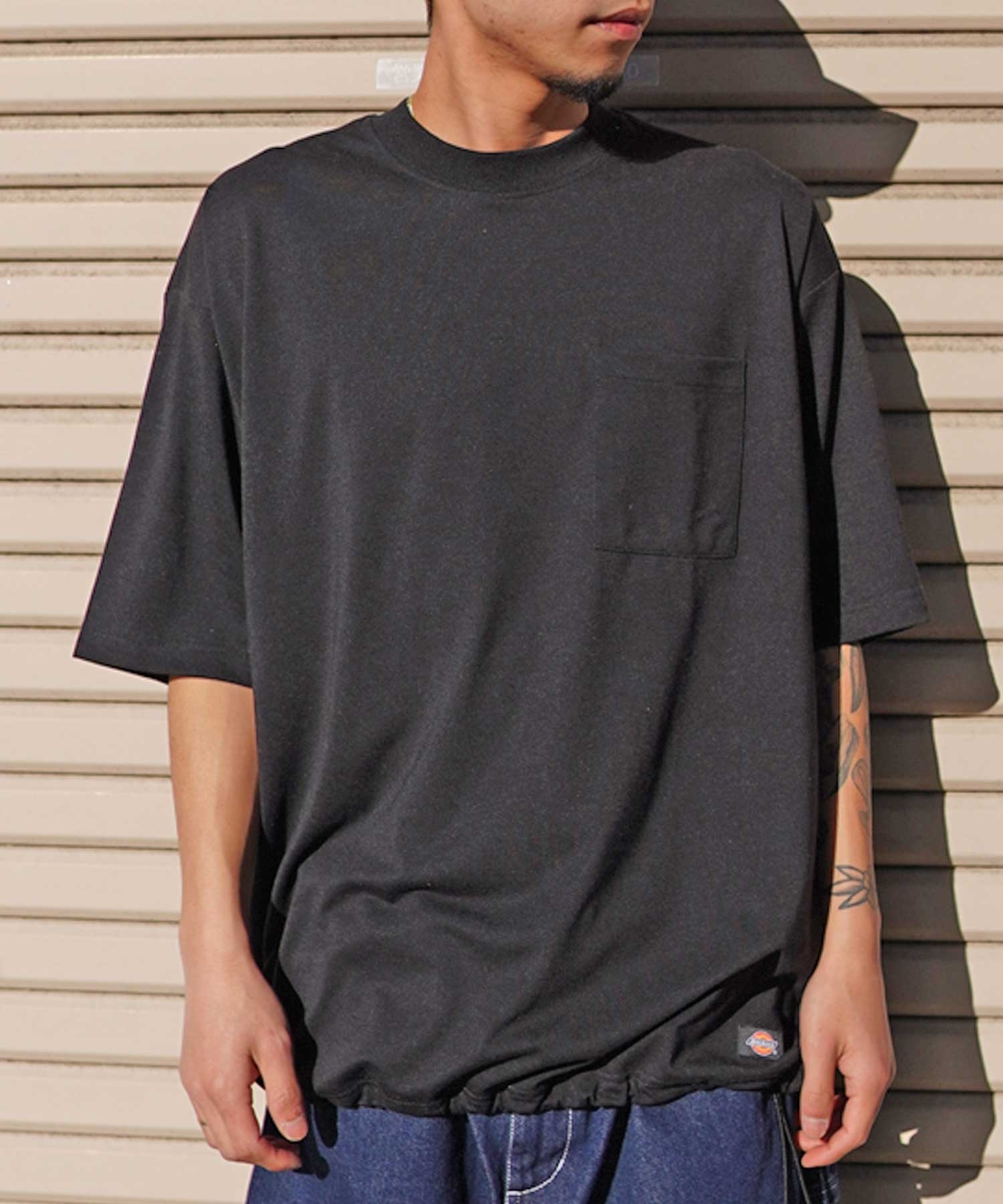 Dickies ディッキーズ メンズ 半袖 Tシャツ ドロスト 裾ドローコード LTD 80547900 ムラサキスポーツ限定(80BK-M)