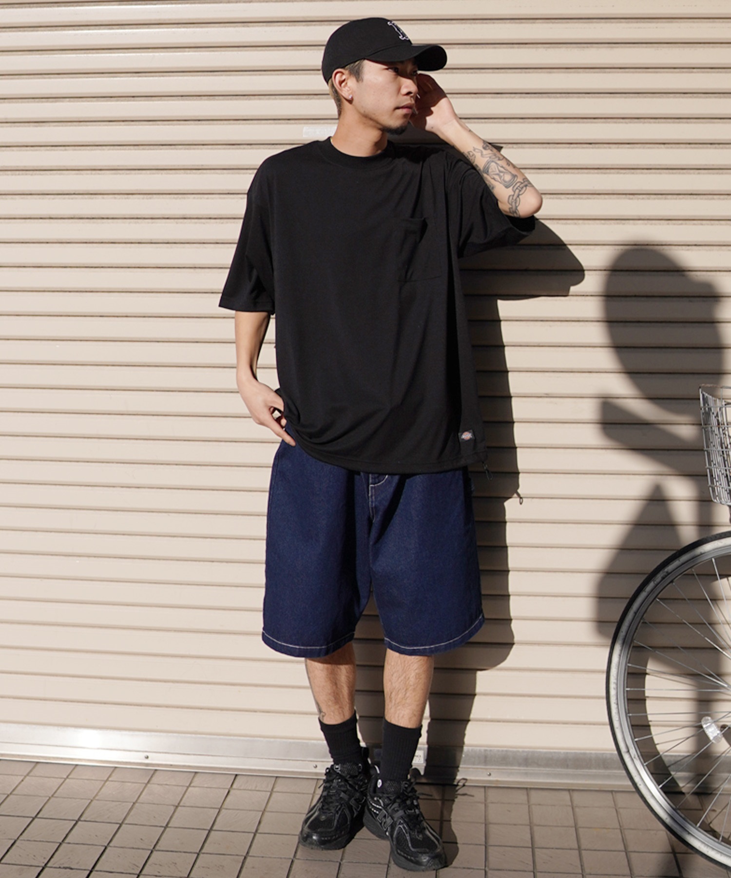 Dickies ディッキーズ メンズ 半袖 Tシャツ ドロスト 裾ドローコード LTD 80547900 ムラサキスポーツ限定(80BK-M)