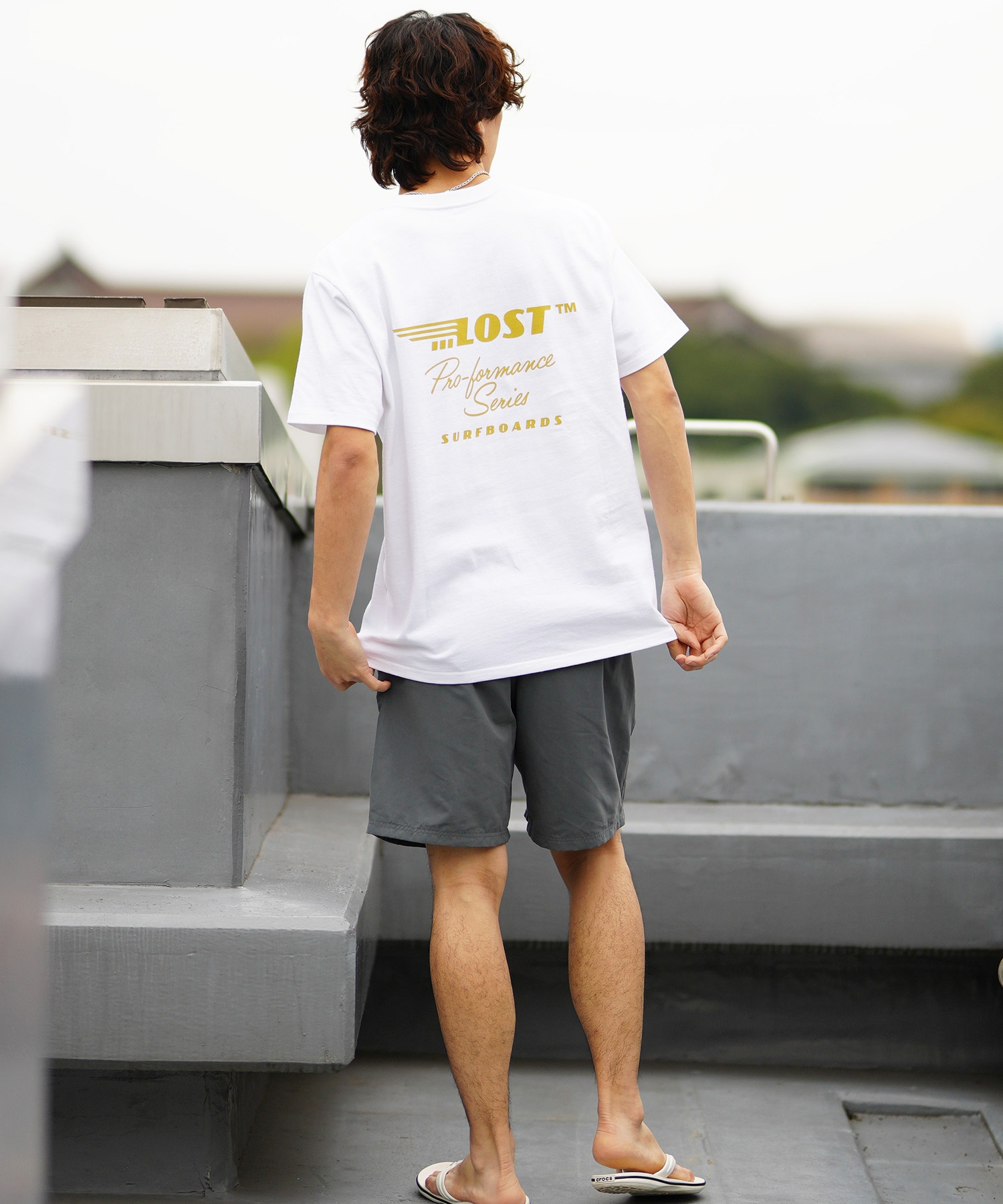 【ムラサキスポーツ限定】 LOST ロスト メンズ Tシャツ 半袖 バックプリント PROFORMANCE L24SS-A(BLU-M)