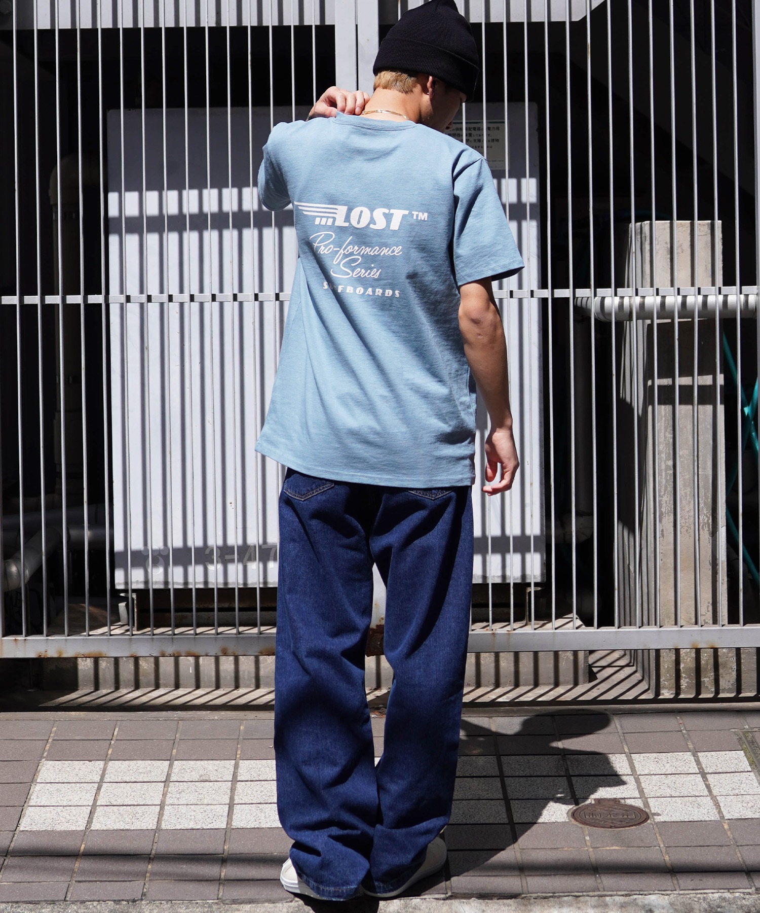 【ムラサキスポーツ限定】 LOST ロスト メンズ Tシャツ 半袖 バックプリント PROFORMANCE L24SS-A(BLK-M)