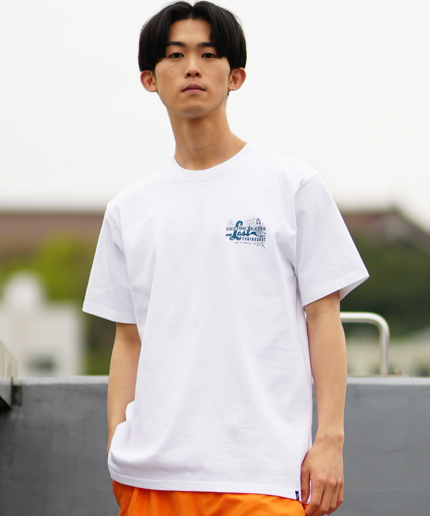 【ムラサキスポーツ限定】 LOST ロスト メンズ 半袖 Tシャツ バックプリント MARITIME L24SS-B(BEG-M)