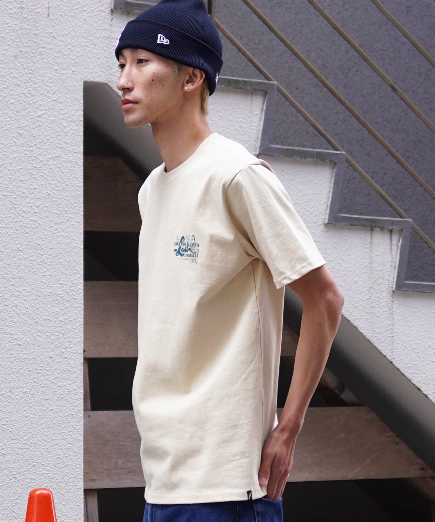 【ムラサキスポーツ限定】 LOST ロスト メンズ 半袖 Tシャツ バックプリント MARITIME L24SS-B(WHT-M)