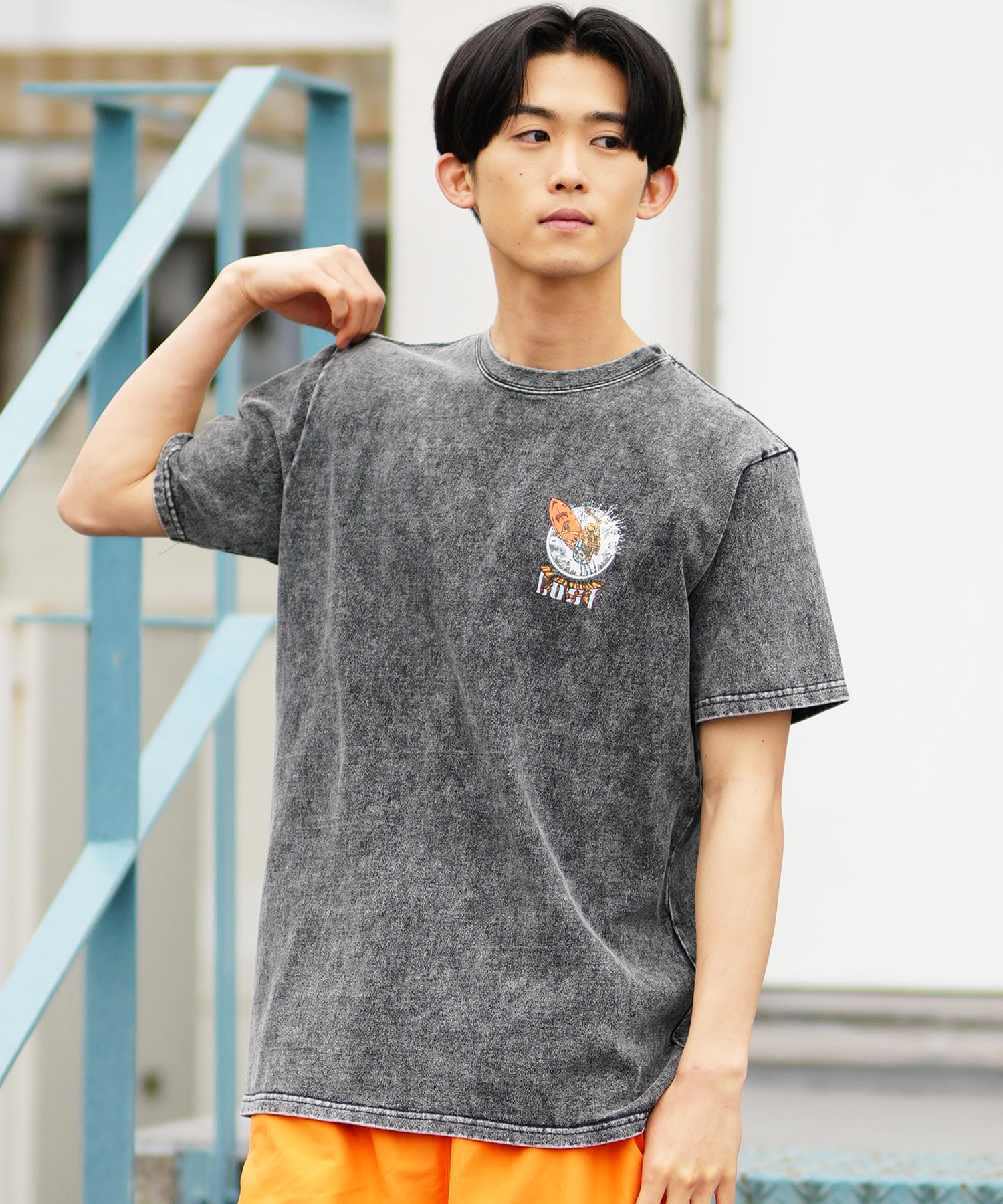 【ムラサキスポーツ限定】LOST ロスト メンズ Tシャツ 半袖 バックプリント AXIS-24SS L24SS-I(WHT-M)