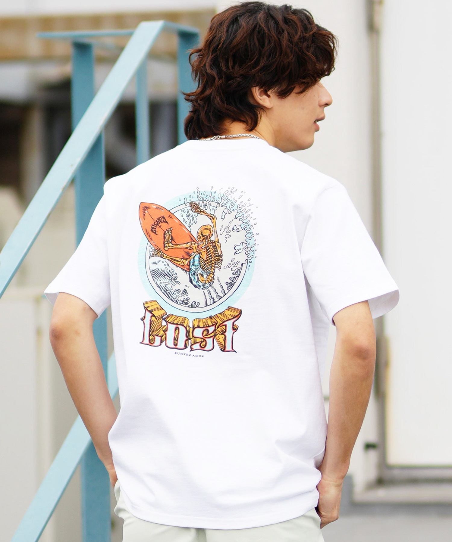 【ムラサキスポーツ限定】LOST ロスト メンズ Tシャツ 半袖 バックプリント AXIS-24SS L24SS-I(PIGBK-M)