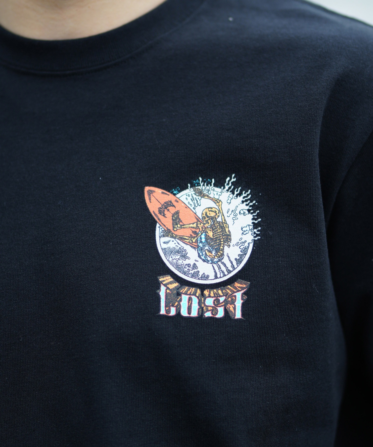 【ムラサキスポーツ限定】LOST ロスト メンズ Tシャツ 半袖 バックプリント AXIS-24SS L24SS-I(PIGBK-M)