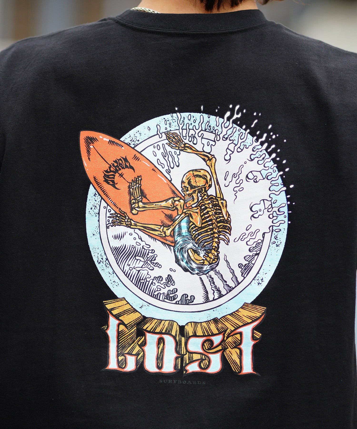 【ムラサキスポーツ限定】LOST ロスト メンズ Tシャツ 半袖 バックプリント AXIS-24SS L24SS-I(WHT-M)