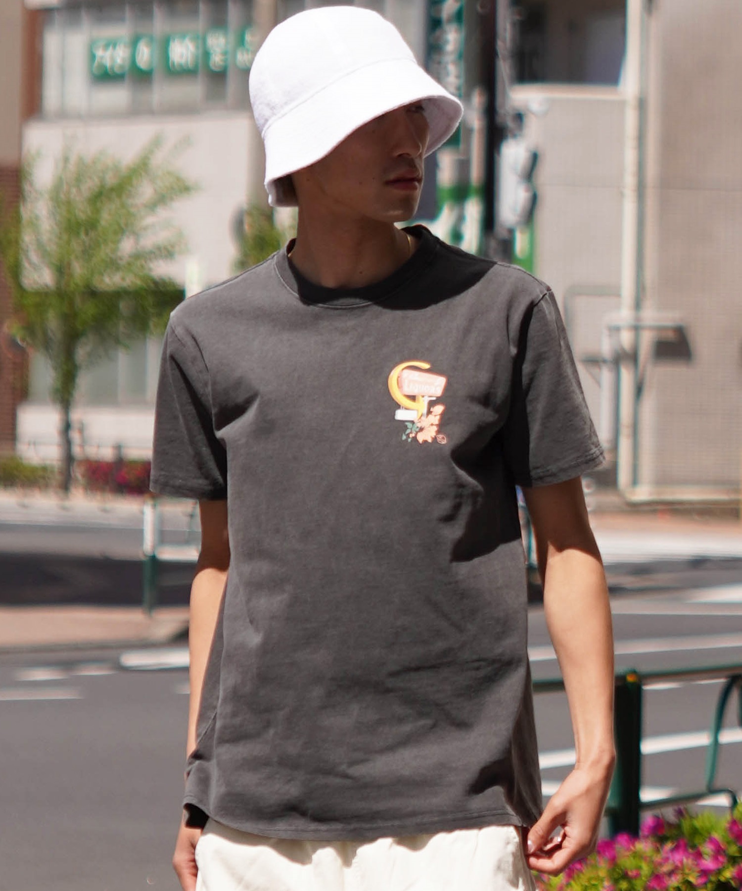 【ムラサキスポーツ限定】 LOST ロスト メンズ Tシャツ 半袖 バックプリント LOST CITY L24SS-J(CHA-M)