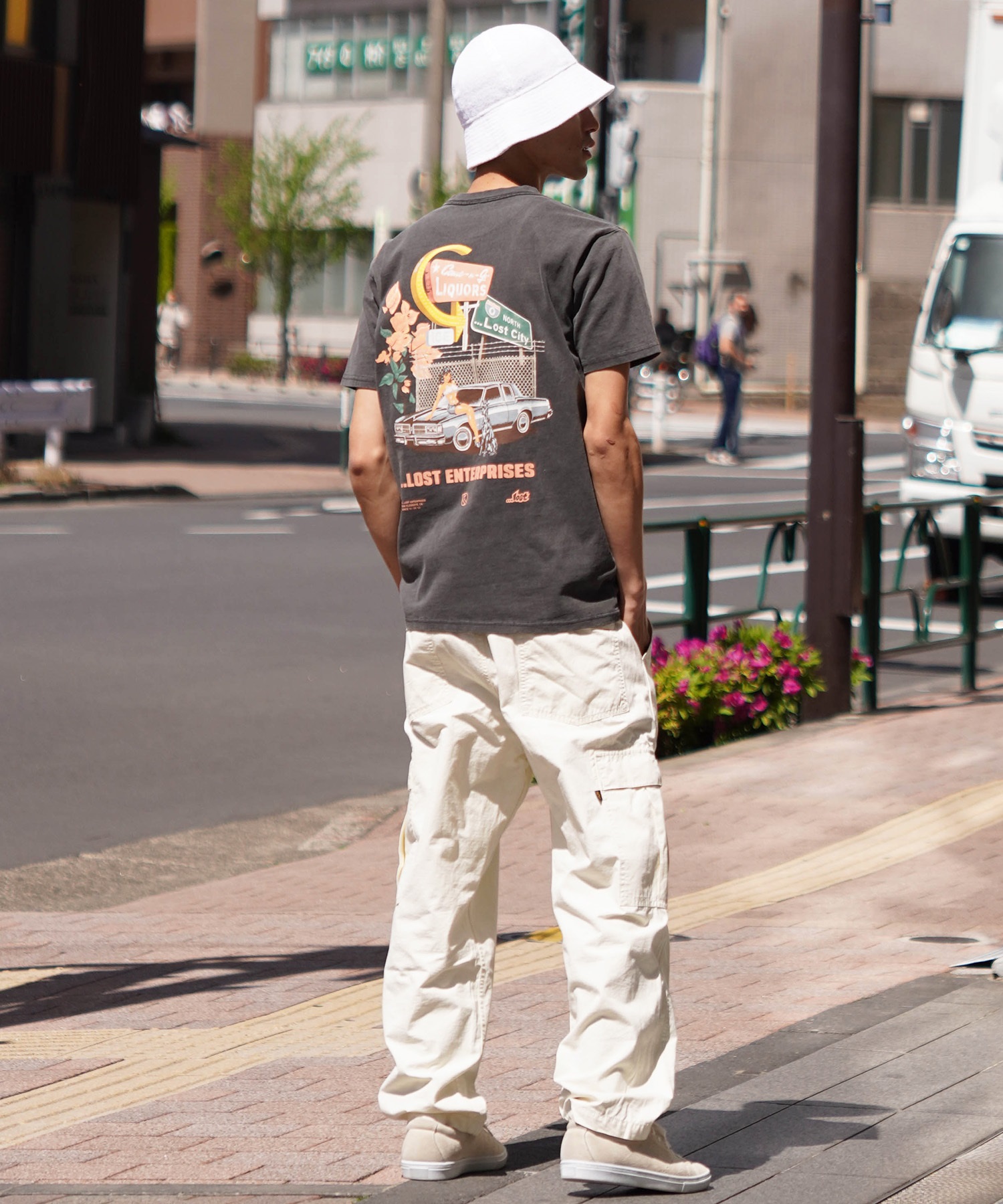 ムラサキスポーツ限定】 LOST ロスト メンズ Tシャツ 半袖 バック