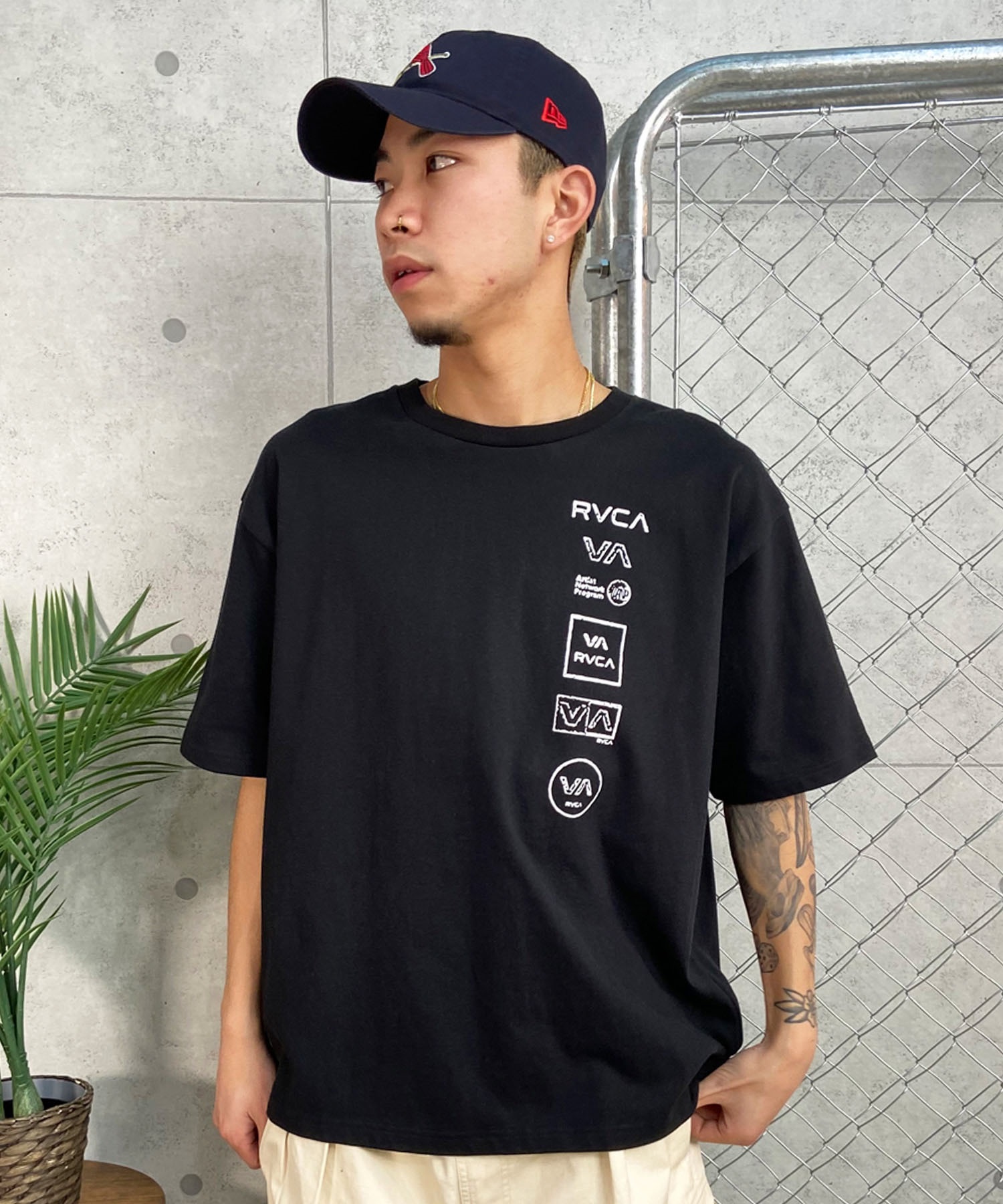 【クーポン対象】RVCA ルーカ メンズ 半袖Tee オーバーサイズ バックプリント ユニセックス BE04A-236(BLK-S)