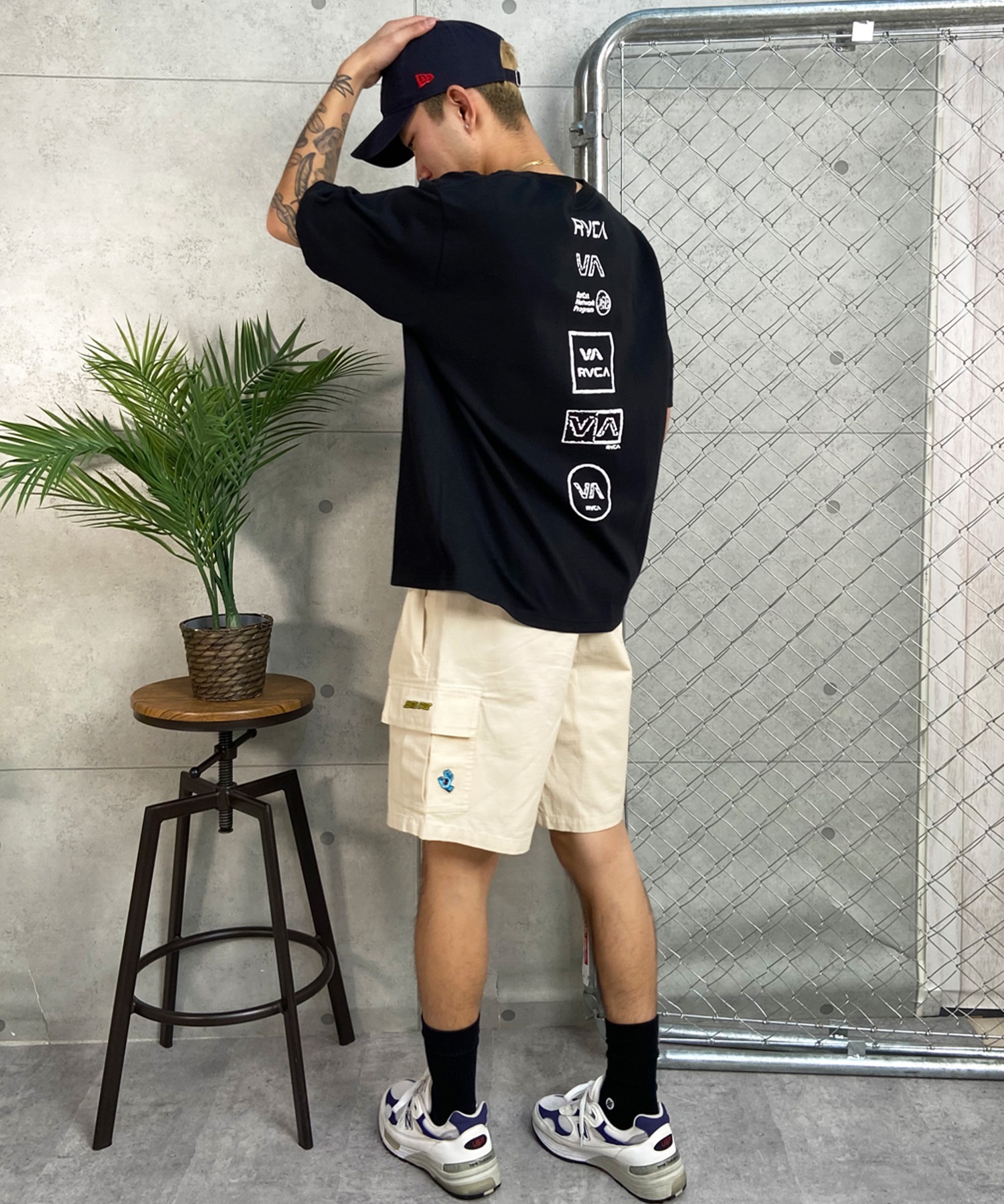 【クーポン対象】RVCA ルーカ メンズ 半袖Tee オーバーサイズ バックプリント ユニセックス BE04A-236(WHT-S)