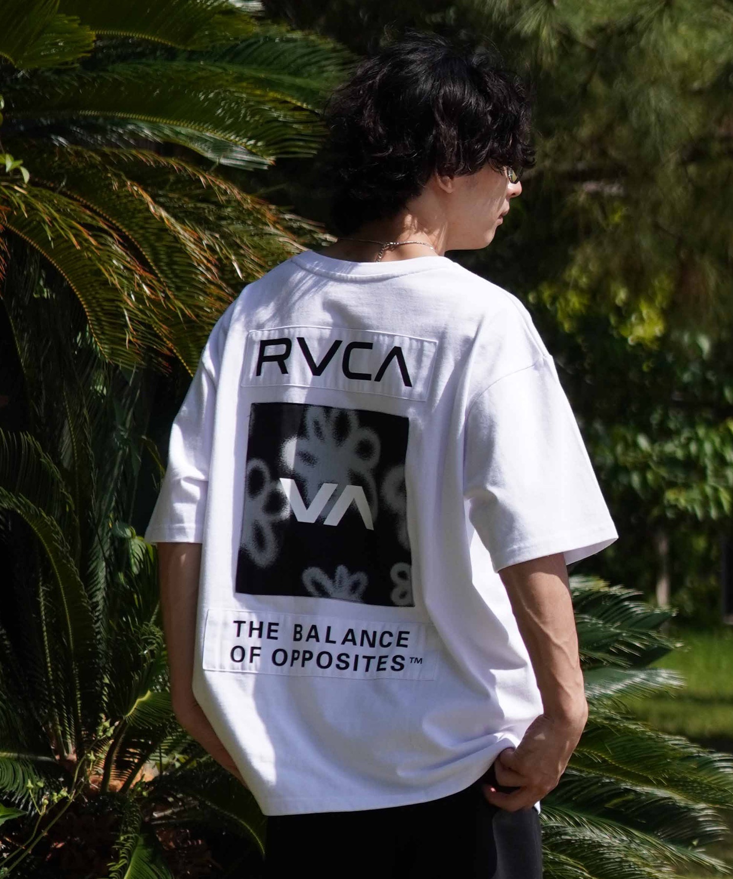 RVCA ルーカ メンズ Tシャツ 半袖 バックプリント オーバーサイズ BE04A-P21 ムラサキスポーツ限定(WHT-S)