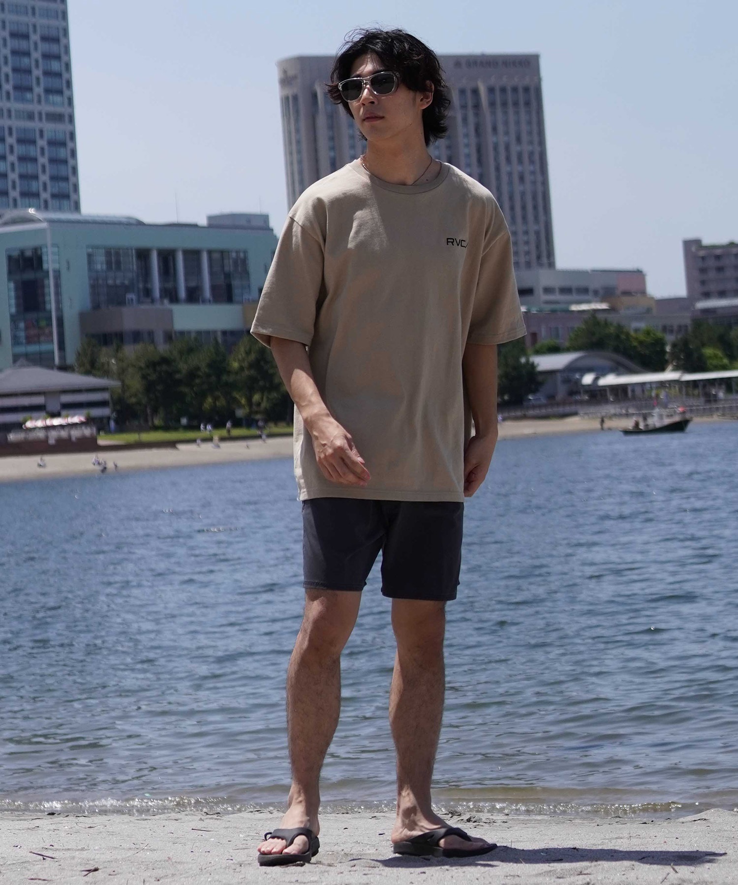 RVCA ルーカ メンズ Tシャツ 半袖 バックプリント オーバーサイズ BE04A-P21 ムラサキスポーツ限定(WHT-S)