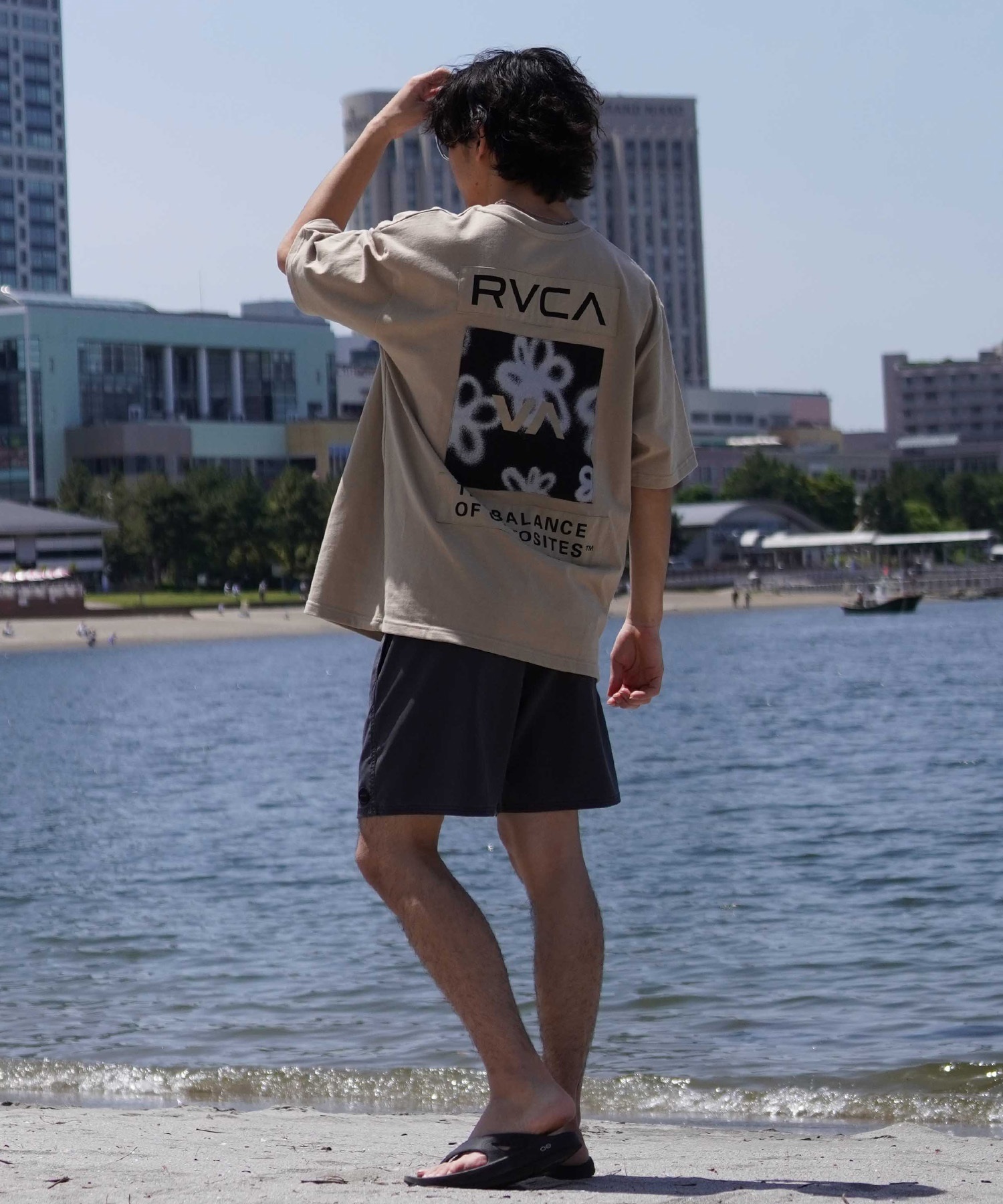 RVCA ルーカ メンズ Tシャツ 半袖 バックプリント オーバーサイズ BE04A-P21 ムラサキスポーツ限定(WHT-S)
