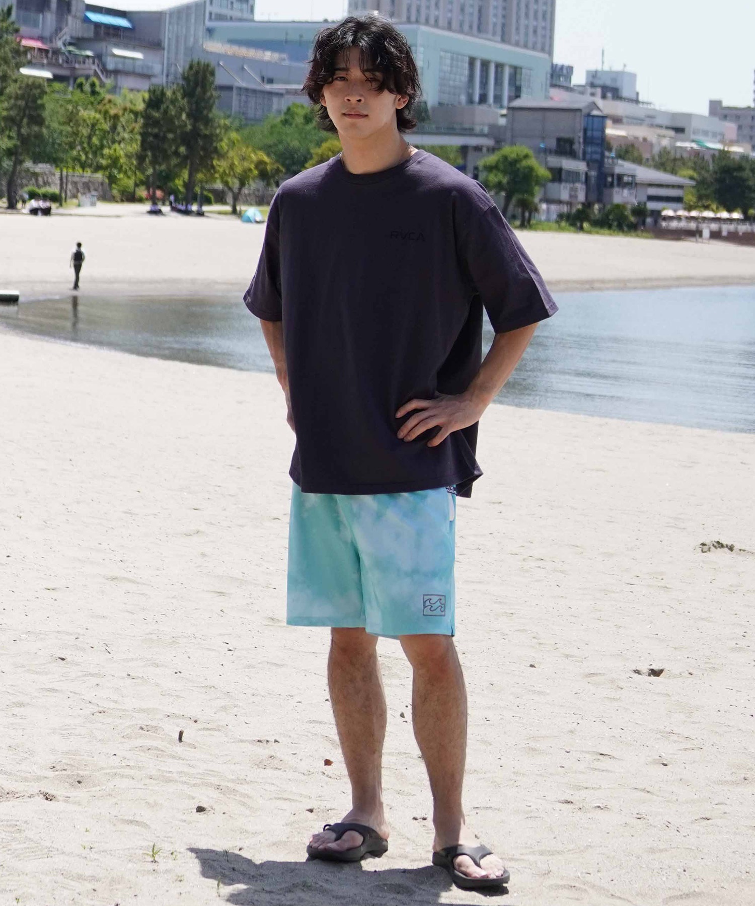 RVCA ルーカ メンズ Tシャツ 半袖 バックプリント オーバーサイズ BE04A-P21 ムラサキスポーツ限定(WHT-S)
