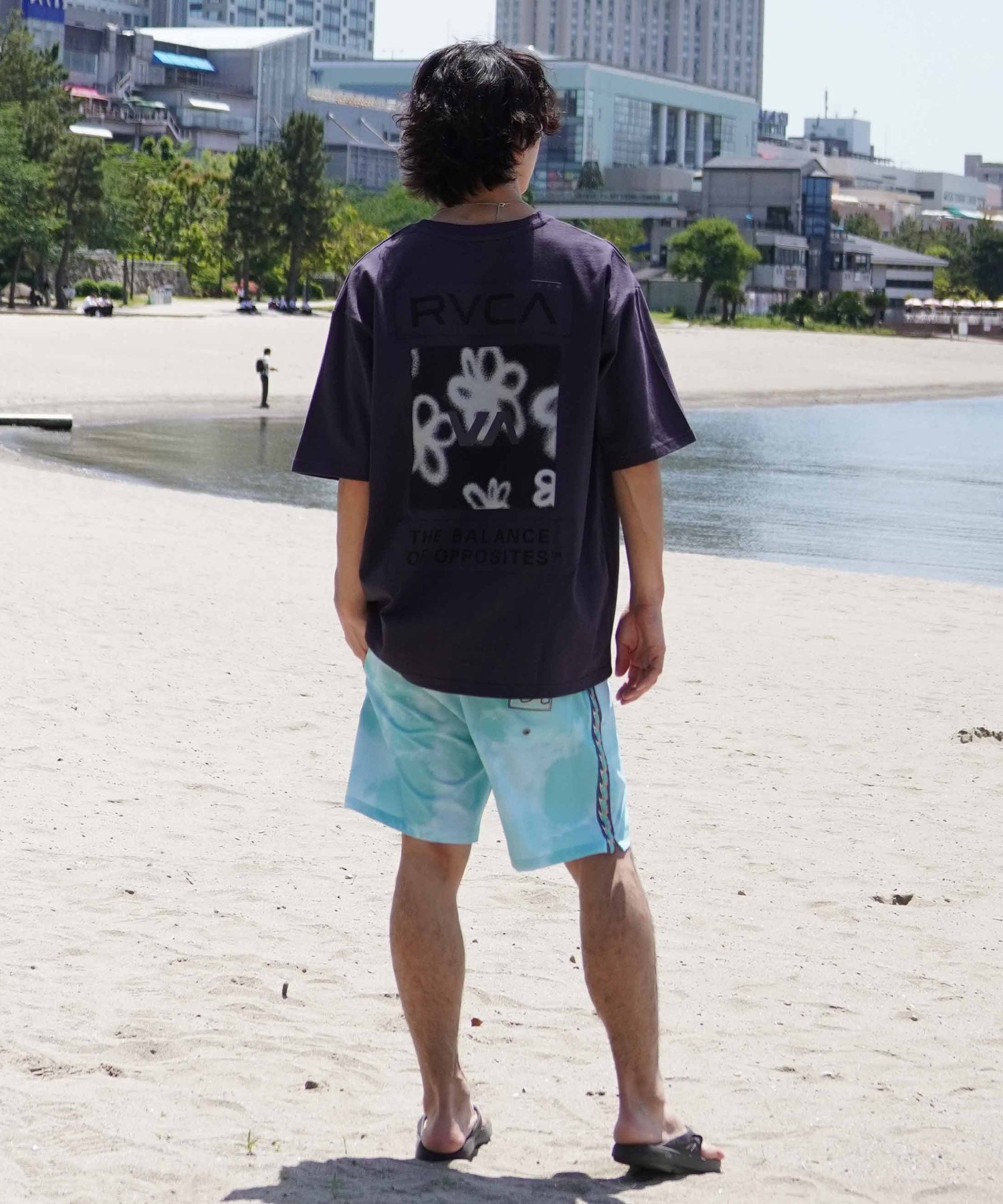 RVCA ルーカ メンズ Tシャツ 半袖 バックプリント オーバーサイズ BE04A-P21 ムラサキスポーツ限定(WHT-S)