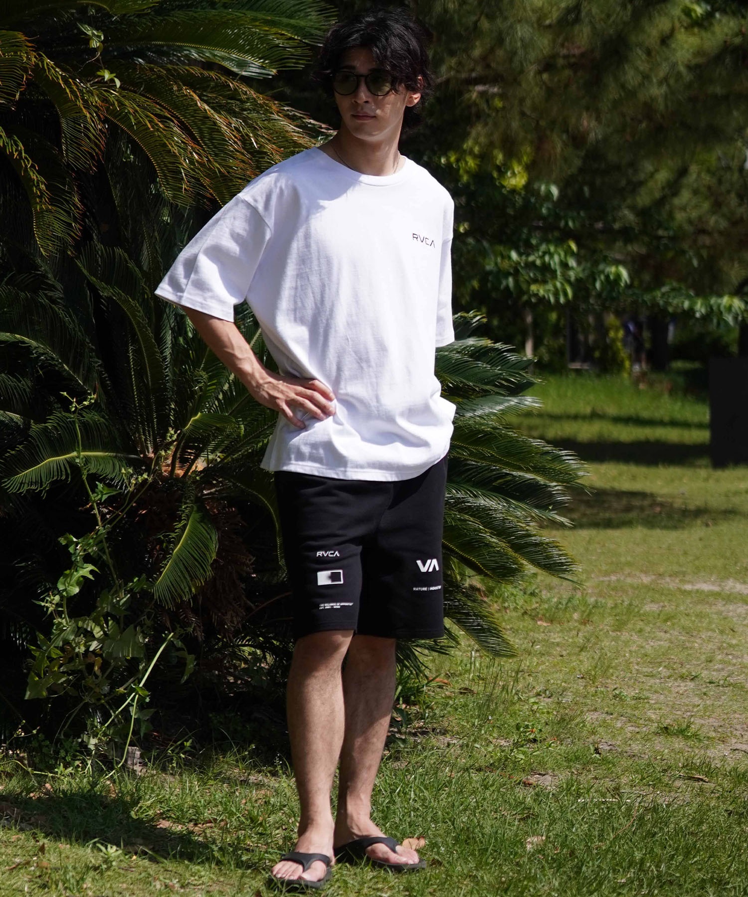 RVCA ルーカ メンズ Tシャツ 半袖 バックプリント オーバーサイズ BE04A-P21 ムラサキスポーツ限定(WHT-S)
