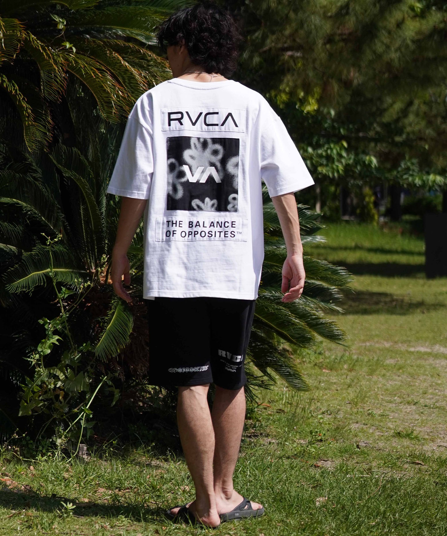 RVCA ルーカ メンズ Tシャツ 半袖 バックプリント オーバーサイズ BE04A-P21 ムラサキスポーツ限定(WHT-S)