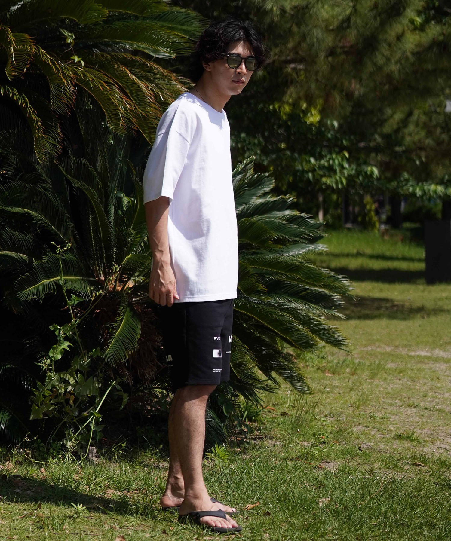 RVCA ルーカ メンズ Tシャツ 半袖 バックプリント オーバーサイズ BE04A-P21 ムラサキスポーツ限定(WHT-S)