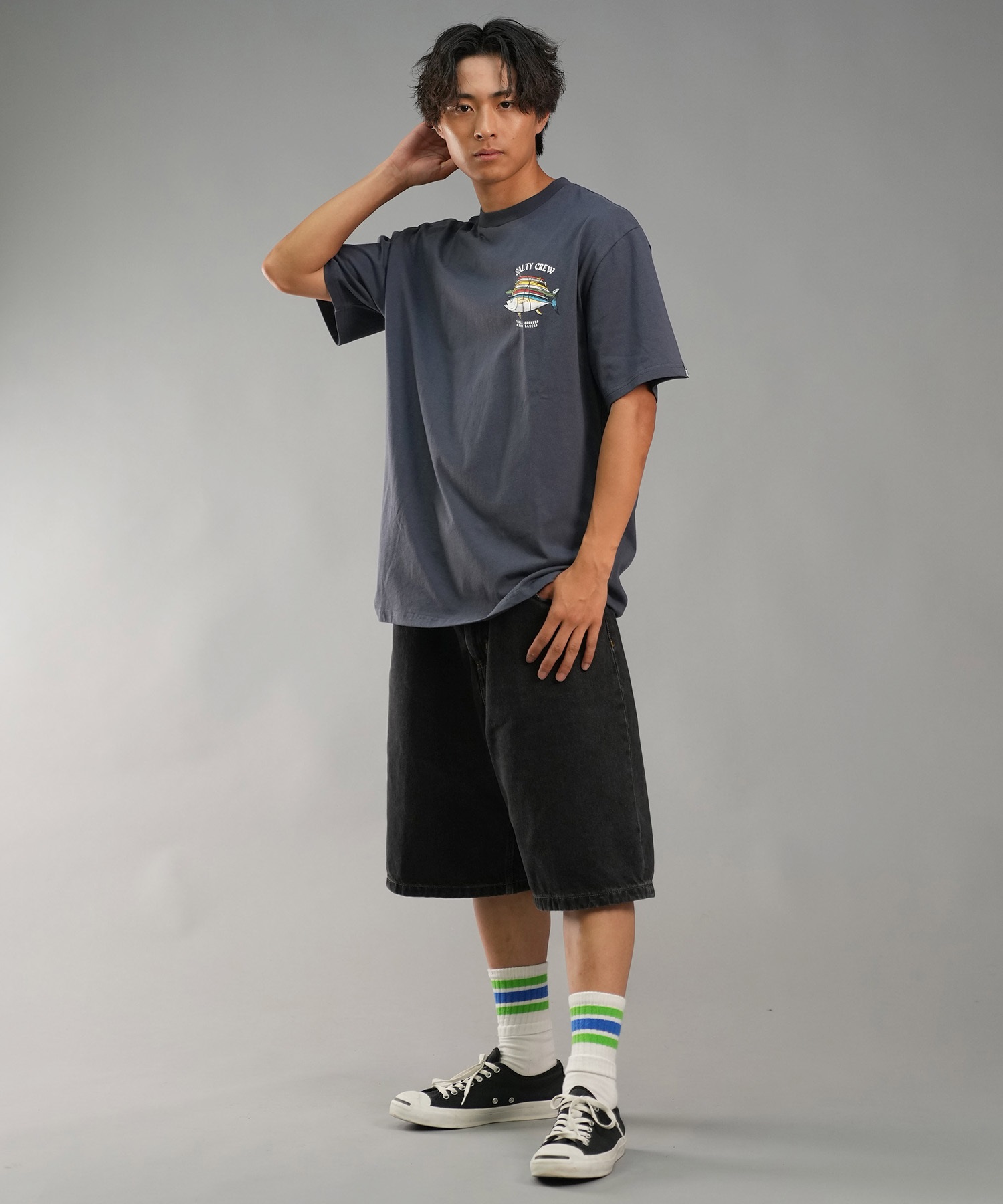 SALTY CREW ソルティークルー メンズ Tシャツ 半袖 バックプリント オーバーサイズ JAPAN LTD 54-231(WHT-M)