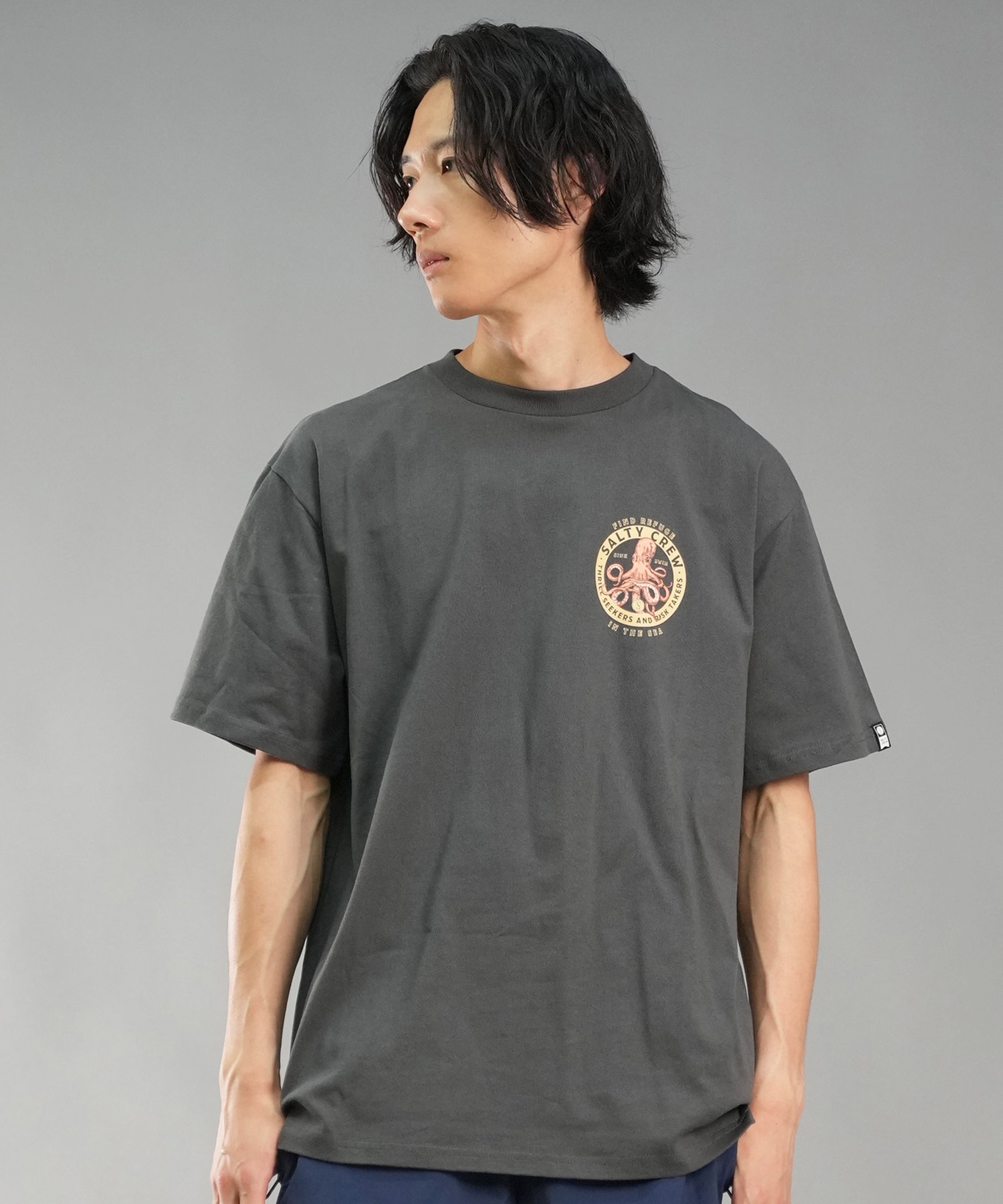 SALTY CREW ソルティークルー メンズ Tシャツ 半袖 バックプリント オーバーサイズ JAPAN LTD 54-233(CHA-M)