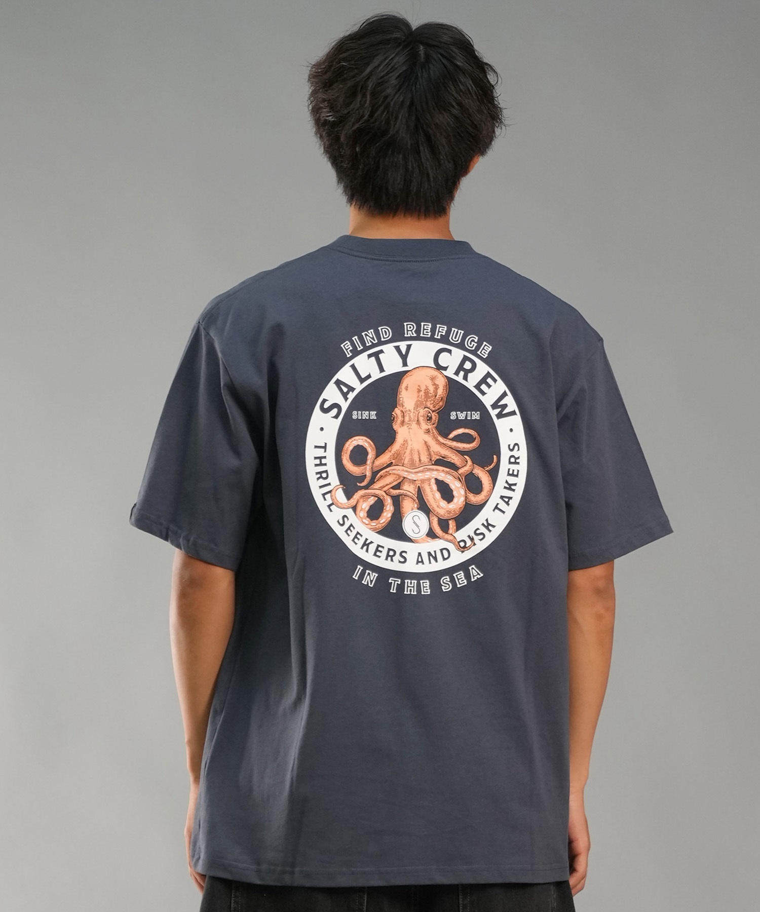 SALTY CREW ソルティークルー メンズ Tシャツ 半袖 バックプリント オーバーサイズ JAPAN LTD 54-233(CHA-M)