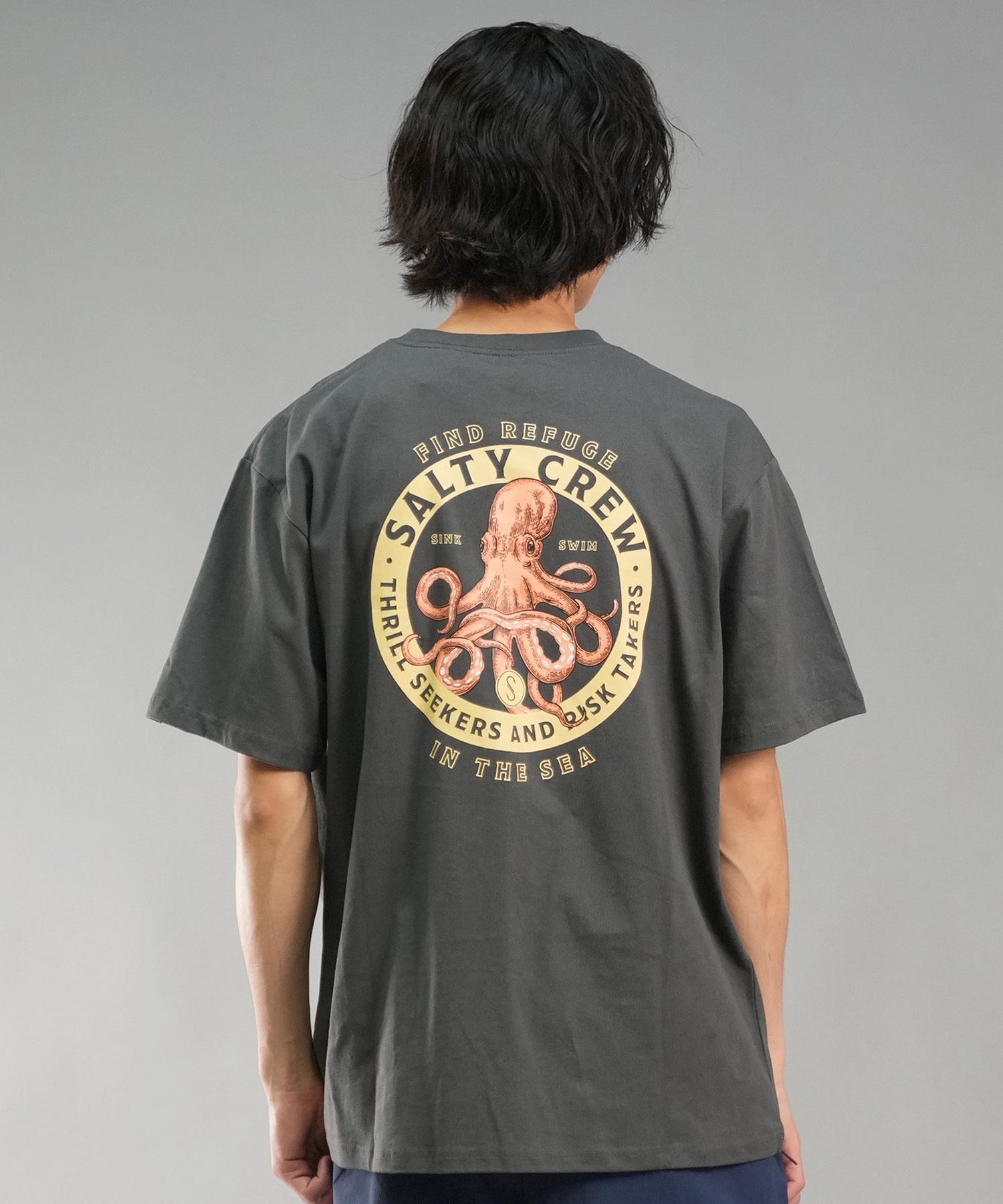 SALTY CREW ソルティークルー メンズ Tシャツ 半袖 バックプリント オーバーサイズ JAPAN LTD 54-233(CHA-M)