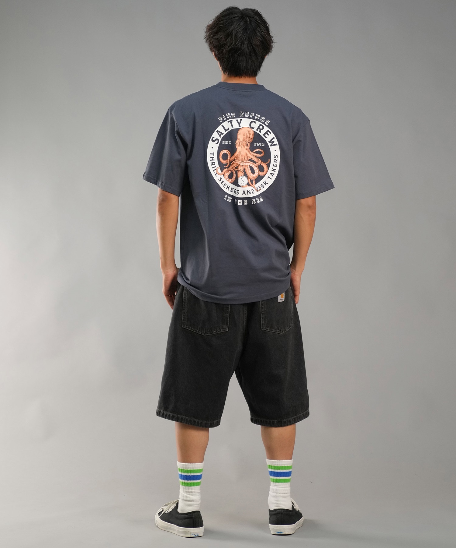 SALTY CREW ソルティークルー メンズ Tシャツ 半袖 バックプリント オーバーサイズ JAPAN LTD 54-233(CHA-M)