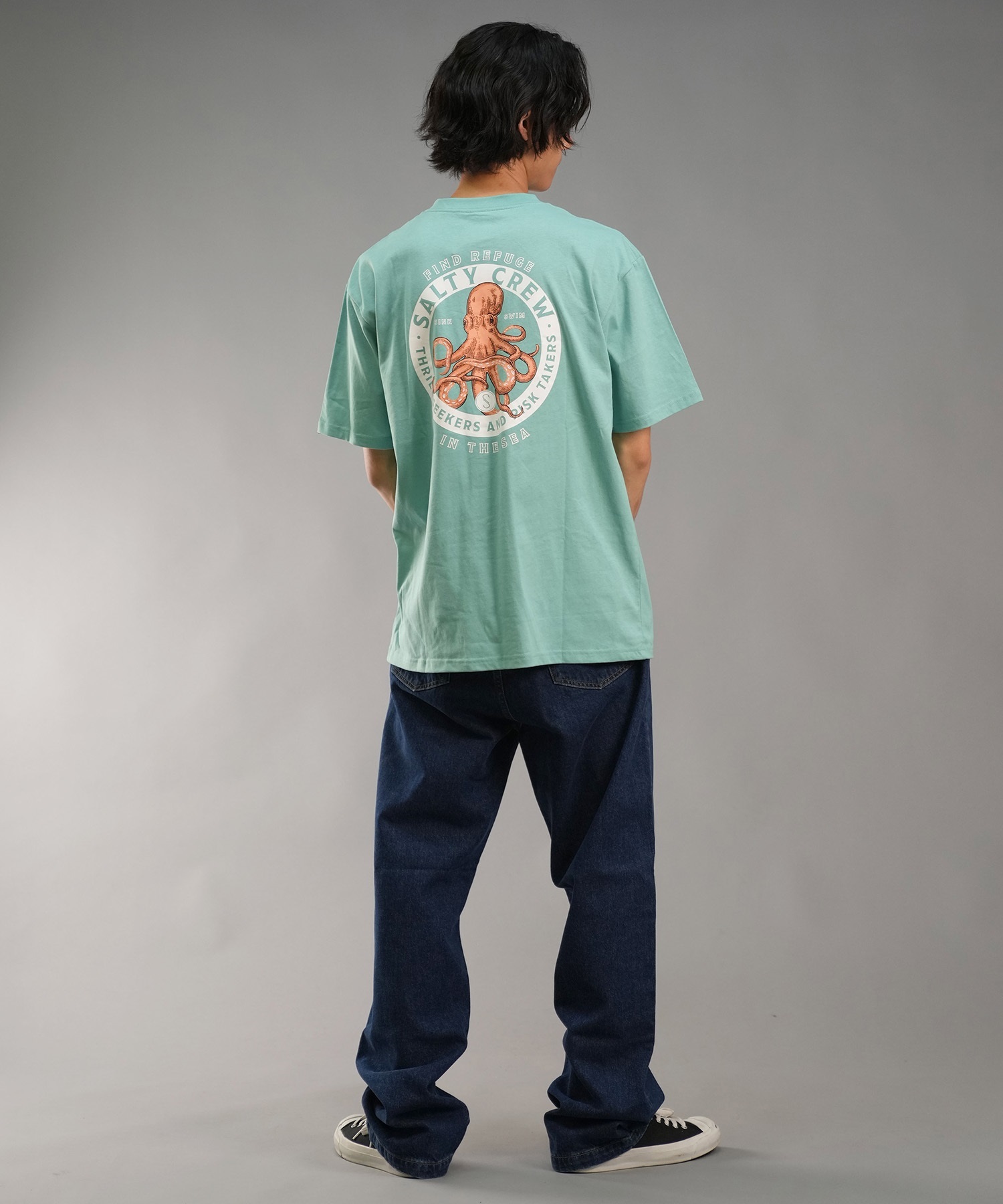 SALTY CREW ソルティークルー メンズ Tシャツ 半袖 バックプリント オーバーサイズ JAPAN LTD 54-233(CHA-M)