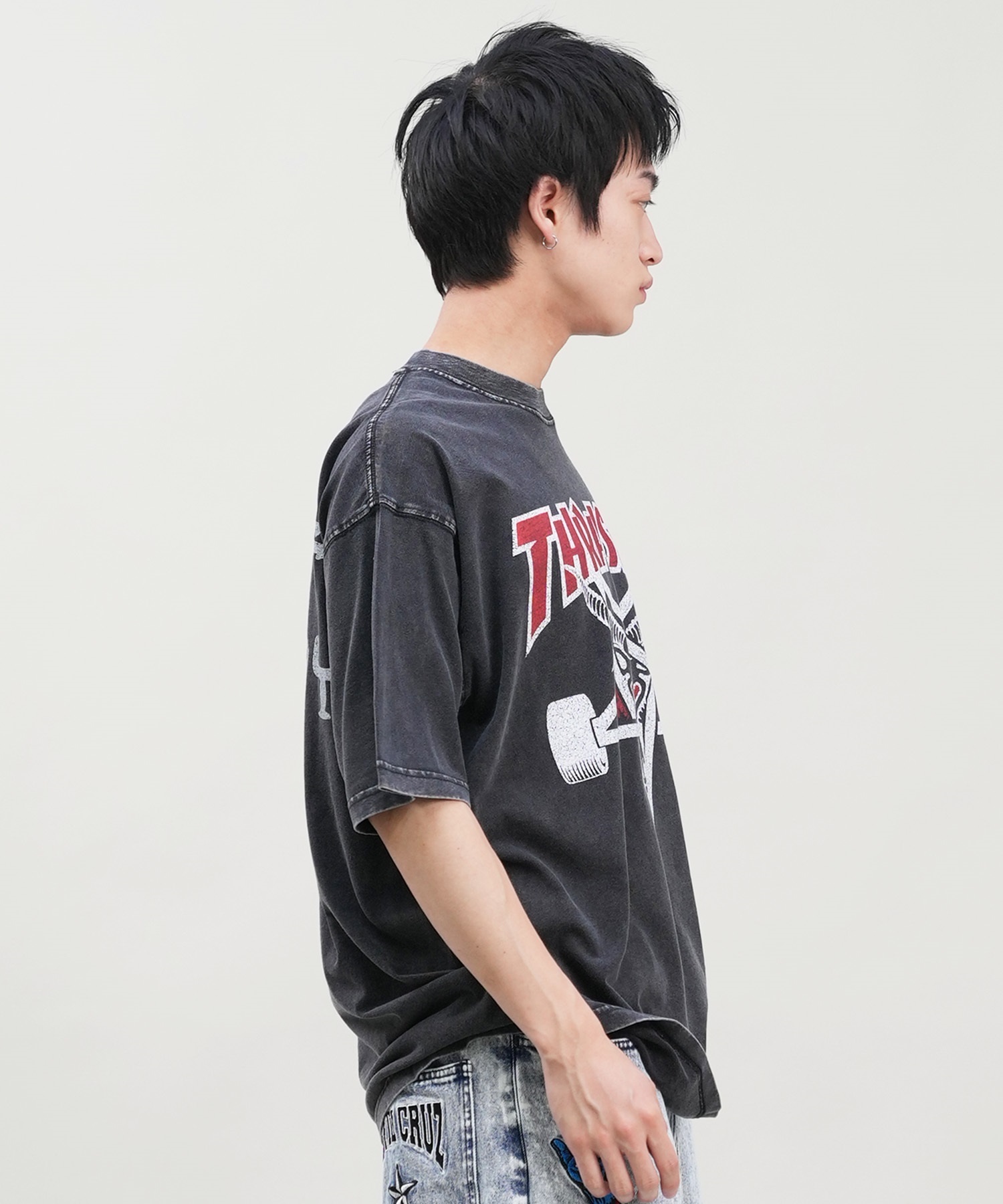 Thrasher Tee M Grey スラッシャー mickey ミッキー anti hero real 