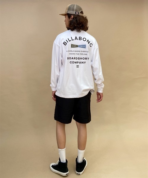 BILLABONG/ビラボン 長袖 Tシャツ ロンT バックプリント オーバーサイズ BD012-053(WHT-M)