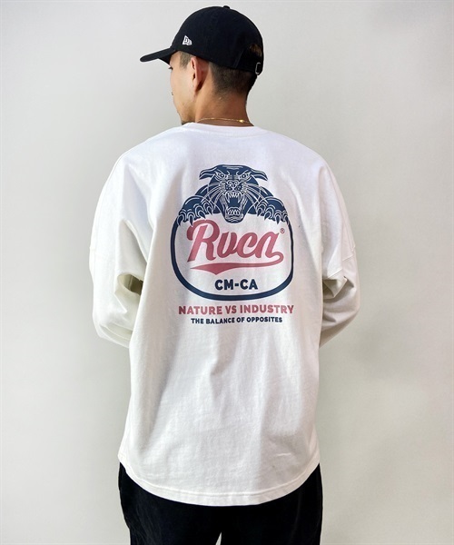 RVCA/ルーカ 長袖 Tシャツ ロンT クルーネック バックプリント ロゴ BD042-066(BLK-S)