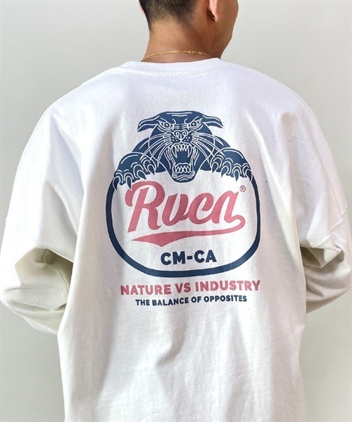 【クーポン対象】RVCA/ルーカ 長袖 Tシャツ ロンT クルーネック バックプリント ロゴ BD042-066(BLK-S)