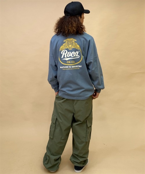 RVCA/ルーカ 長袖 Tシャツ ロンT クルーネック バックプリント ロゴ BD042-066(BLK-S)