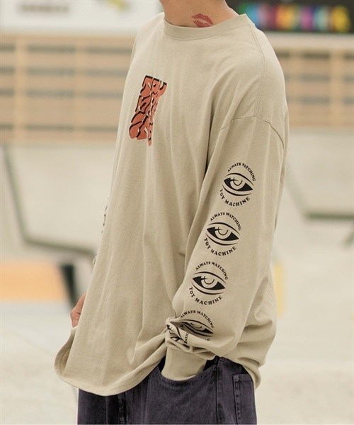 【ムラサキスポーツ限定】TOY MACHINE/トイマシーン 長袖 Tシャツ ロンT ビッグシルエット バックプリント MTMFDLT3(WHITE-M)