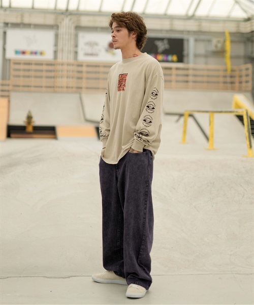 【ムラサキスポーツ限定】TOY MACHINE/トイマシーン 長袖 Tシャツ ロンT ビッグシルエット バックプリント MTMFDLT3(WHITE-M)