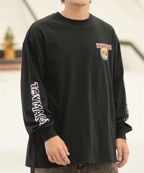 【ムラサキスポーツ限定】TOY MACHINE/トイマシーン 長袖 Tシャツ ロンT ビッグシルエット バックプリント MTMFDLT4(BLACK-M)