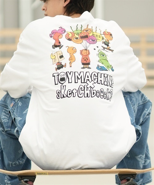 【ムラサキスポーツ限定】TOY MACHINE/トイマシーン 長袖 Tシャツ ロンT ビッグシルエット バックプリント MTMFDLT4(BLACK-M)