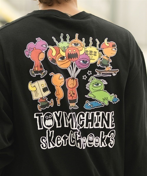 【ムラサキスポーツ限定】TOY MACHINE/トイマシーン 長袖 Tシャツ ロンT ビッグシルエット バックプリント MTMFDLT4(LBLUE-M)