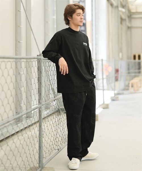 THRASHER/スラッシャー LSTシャツ ランダムロゴバックプリント ビックシルエット フロント刺しゅうロゴ 23MS-LS1 ムラサキスポーツ別注(WHT-M)