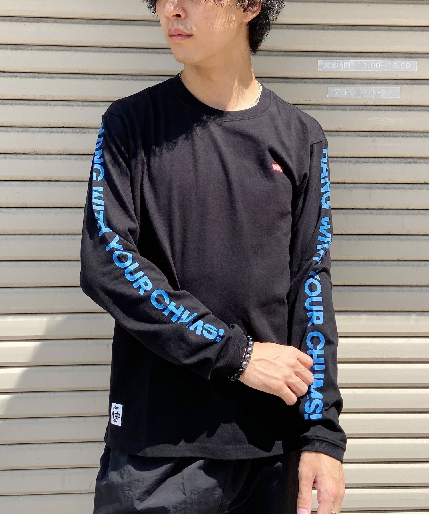 CHUMS/チャムス ロンＴ 刺繍ロゴ スリーブプリント ヘビーウェイト CH01-2305 2