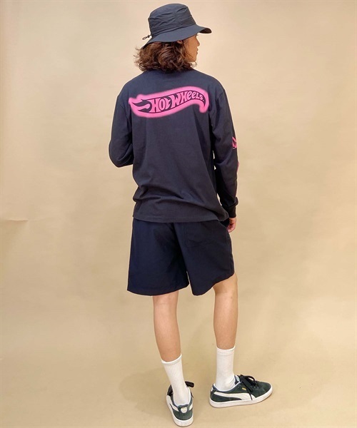 VOLCOM/ボルコム メンズ ロゴT スリーブプリント クルーネックコットンロンTee AF632306(BLK-S)