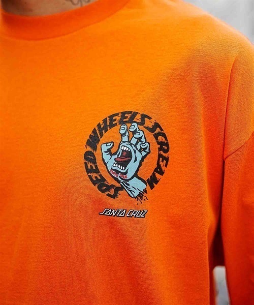 【ムラサキスポーツ限定】SANTACRUZ/サンタクルーズ Speed Wheels Strip L/S Tee 502233403(ORG-M)