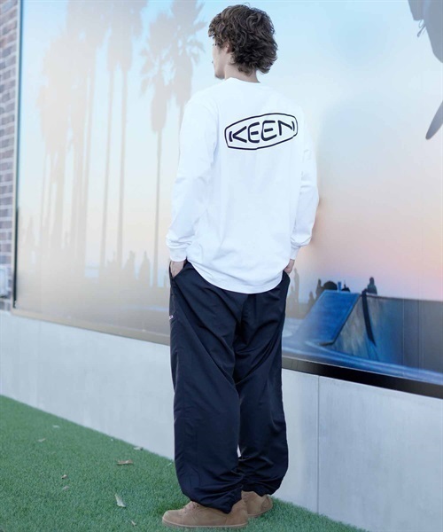 KEEN/キーン 長袖Tシャツ バックプリント 薄手 1026995/1028434/1028436(WHITE-M)