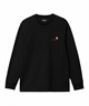 Carhartt WIP/カーハートダブリューアイピー メンズ 長袖 Tシャツ ルーズシルエット ロゴ刺繍 I029955(BLACK-S)