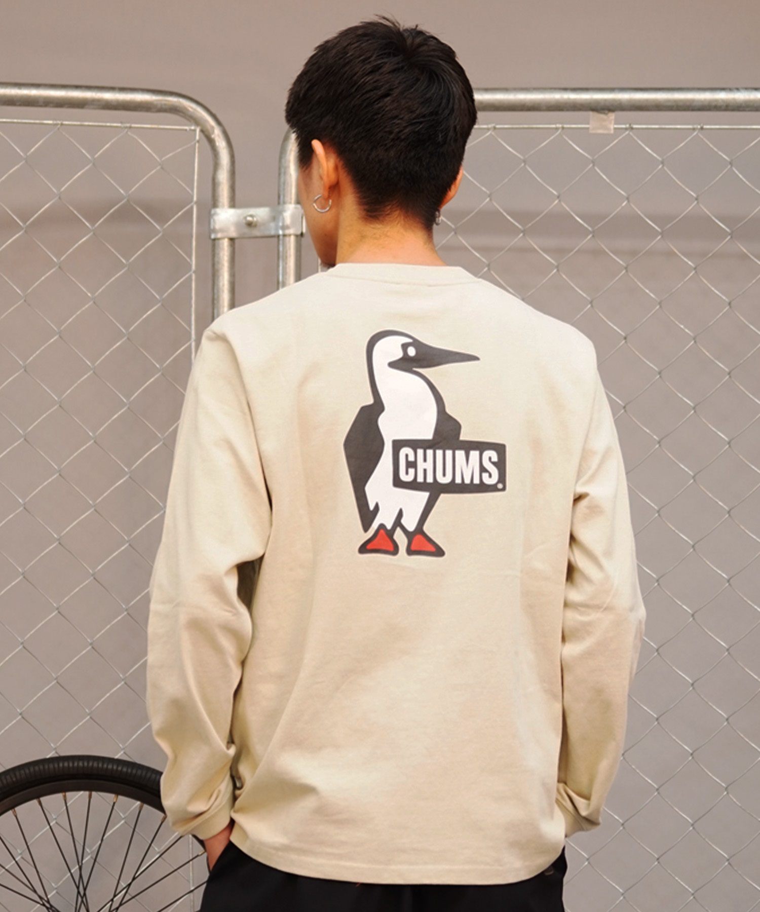 CHUMS チャムス メンズ Tシャツ 長袖 ロンT バックプリント ブービーロゴ CH01-2275(W001-M)